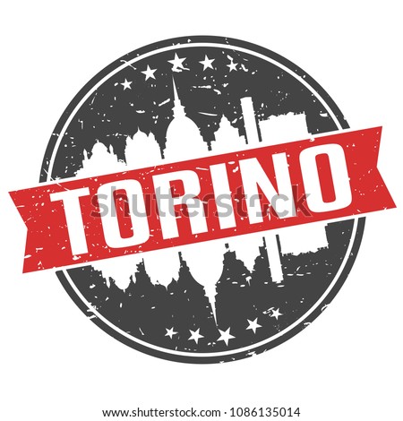 Turin Italy Round Travel Stamp Icon Skyline City Design. Seal badge vector Illustration.
