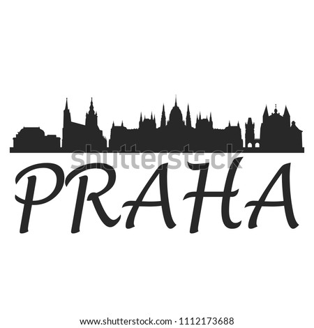 Prague Czech Republic Skyline Silhouette Skyline Stamp Vector City Design