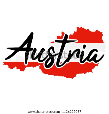 Austria Map Silhouette Flag Button Vector Art Design Patriotic Symbol