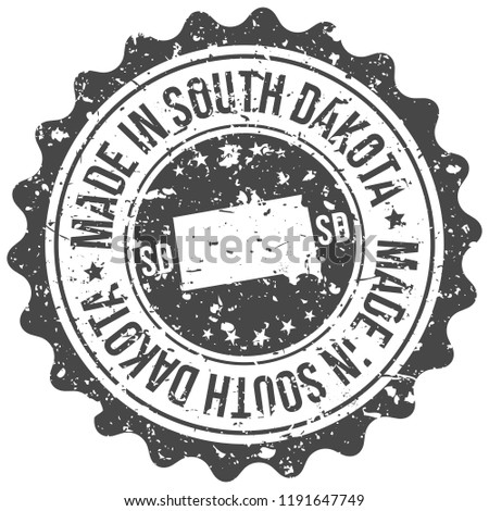 South Dakota Made In Map Travel Stamp Icon City Design Tourism Export Seal