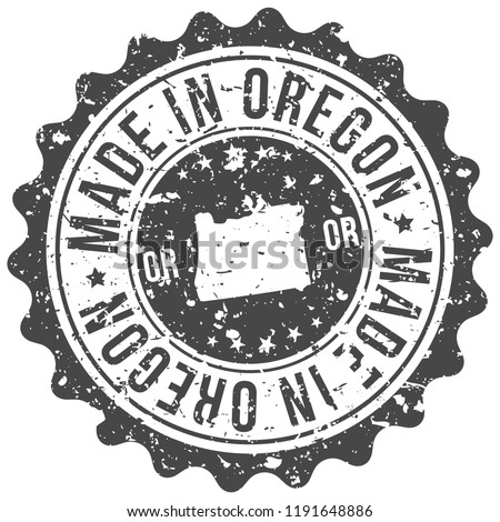 Oregon Made In Map Travel Stamp Icon City Design Tourism Export Seal