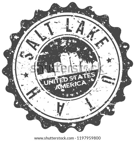 Salt Lake City Utah Travel Stamp Icon City Design Tourism Export Seal