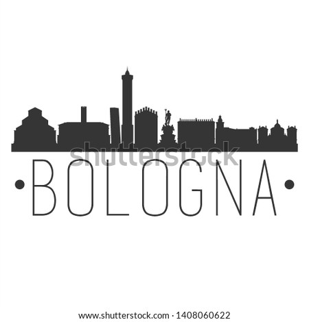 Bologna Italy. City Skyline. Silhouette City. Design Vector. Famous Monuments.