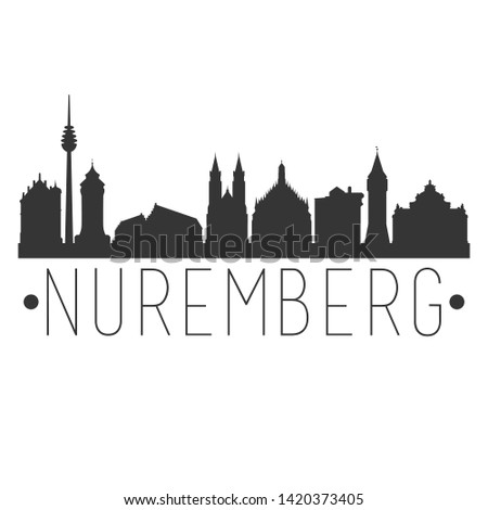 Nuremberg Germany. City Skyline. Silhouette City. Design Vector. Famous Monuments.