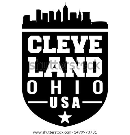 Cleveland Ohio USA Badge. Vector Stamps City Skyline. Seal Cut File Design.