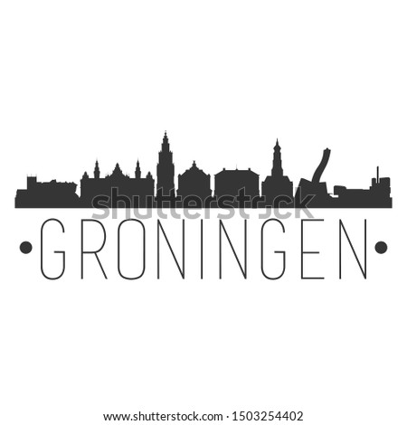 Groningen Netherlands. City Skyline. Silhouette City. Design Vector. Famous Monuments.