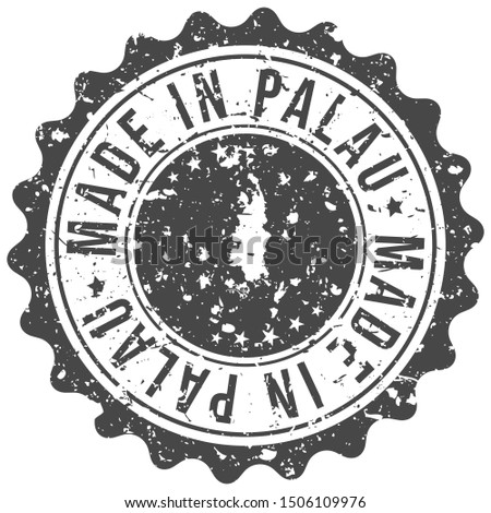 Made In Palau. Map Travel Stamp. Icon Country Design. National Export Seal.