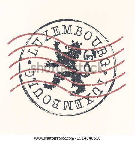 Luxembourg Stamp Postal. Silhouette Seal. Passport Round Design. Vector Icon. Design Retro Travel. National Symbol.