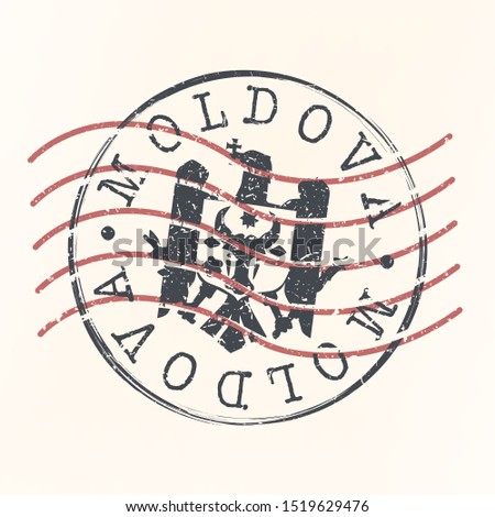 Moldova Stamp Postal. Silhouette Seal. Passport Round Design. Vector Icon. Design Retro Travel. National Symbol.