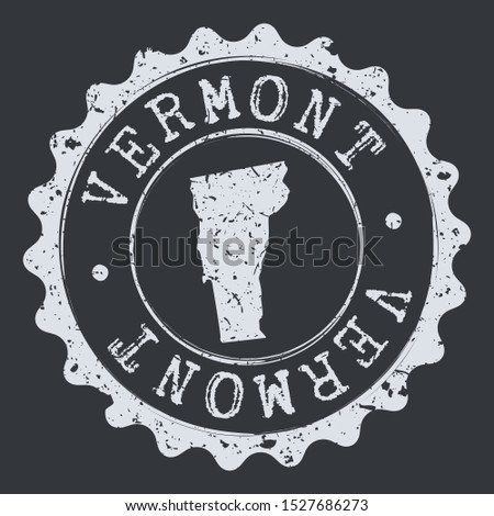 Vermont Map Seal. Silhouette Postal Passport Stamp. Round Vector Icon Postmark.