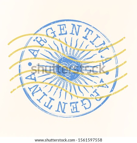 Argentina Stamp Postal. Silhouette Seal. Passport Round Design. Vector Icon. Design Retro Travel. National Symbol.