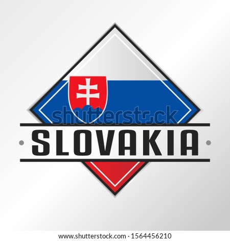 Slovakia Flag Emblem. Vector Design National. Illustration Country Symbol.