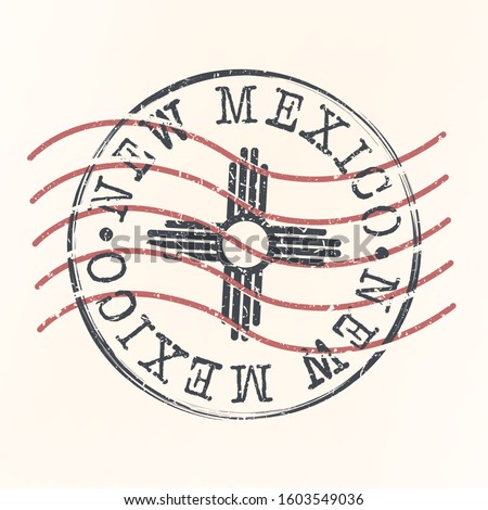 New Mexico Stamp Postal. Silhouette Seal. Passport Round Design. Vector Icon. Design Retro Travel. National Symbol.