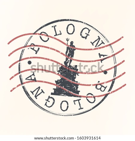 Bologna Italy Stamp Postal. Silhouette Seal. Passport Round Design. Vector Icon. Design Retro Travel. National Symbol.
