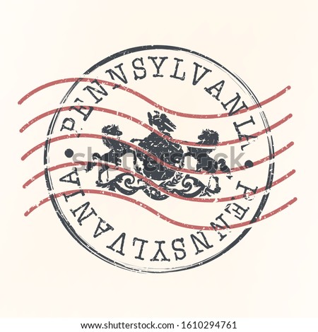 Pennsylvania Stamp Postal. Silhouette Seal. Passport Round Design. Vector Icon. Design Retro Travel. National Symbol.