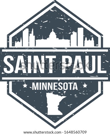 Badge of Saint Paul Minnesota. Travel Stamp Icon. Skyline City Design. Tourism Souvenir Vector.