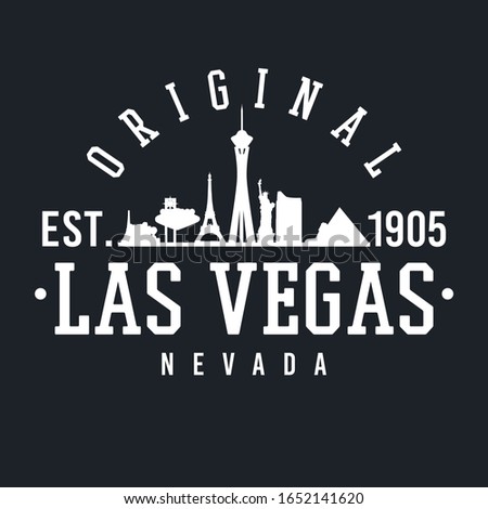 Las Vegas Nevada Skyline Original. A Logotype Sports College and University Style. Illustration Design.