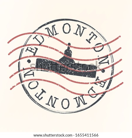 Edmonton Canada Stamp Postal. Silhouette Seal. Passport Round Design. Vector Icon. Design Retro Travel. National Symbol.