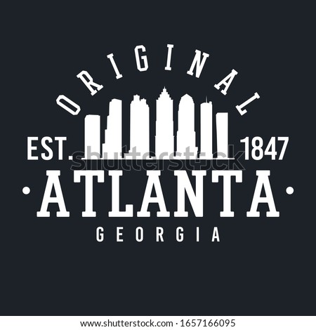 Atlanta Georgia Skyline Original. A Logotype Sports College and University Style. Illustration Design.