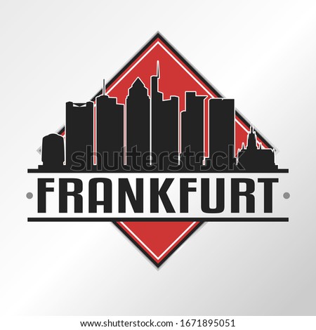 Frankfurt, Germany Skyline Logo. Adventure Landscape Design Vector Illustration.