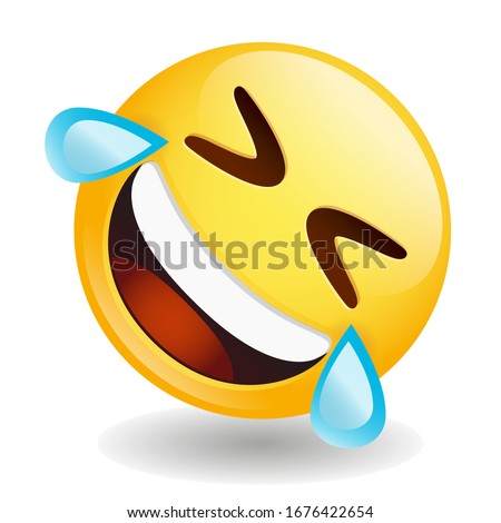 Rolling on the Floor Laughing Emoji Kawaii Face. Vector Design Art Trendy Communication. Chat Elements.