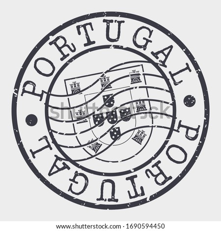 Portugal Stamp Postal. Silhouette Seal. Passport Round Design. Vector Icon. Design Retro Travel. National Symbol.