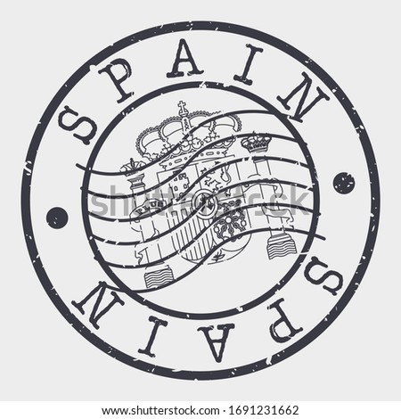 Spain Stamp Postal. Silhouette Seal. Passport Round Design. Vector Icon. Design Retro Travel. National Symbol.