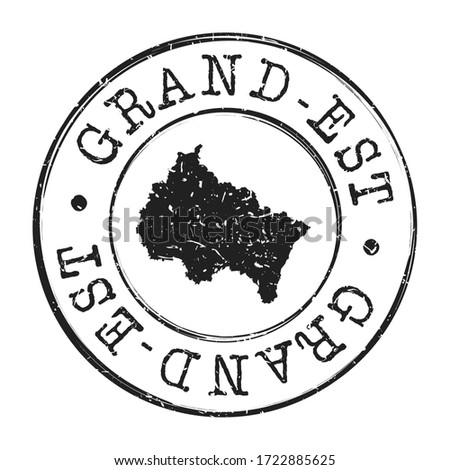 Grand Est, France Stamp Postal. A Map Silhouette Seal. Passport Round Design. Vector Icon Design Retro Travel.
