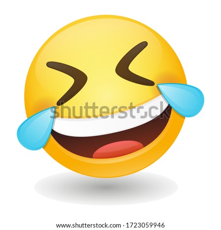 Rolling on the Floor Laughing Emoji Vector art illustration design. Emoticon expression graphic round. Avatar kawaii style.