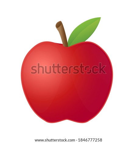 Red Apple Fruit Emoji Vector Design. Healthy Food Art Illustration Agriculture Farm Product.
