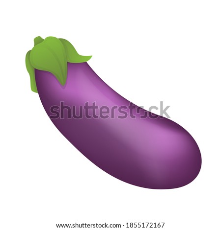 Eggplant Fruit Emoji Vector Design. Art Illustration Agriculture Farm Product.
