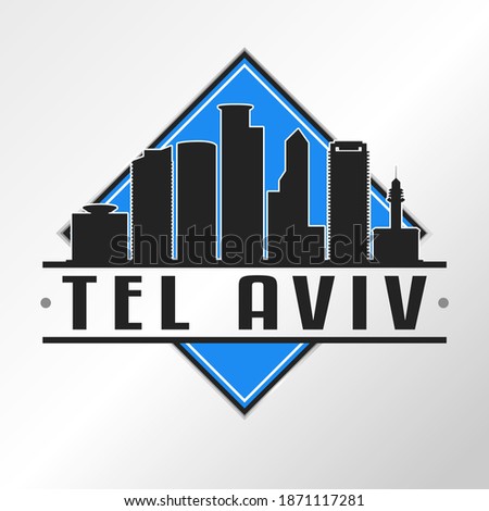 Tel Aviv-Yafo, Israel Skyline Logo. Adventure Landscape Design Vector City Illustration.