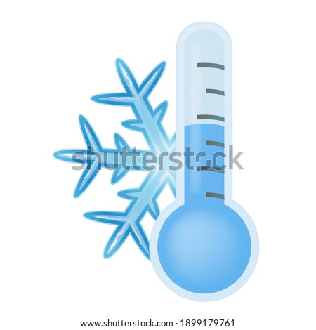 Thermometer Weather Cold Temperature Emoji Symbol. Winter Day Symbol. Wintry Snow Illustration Vector Design Art.