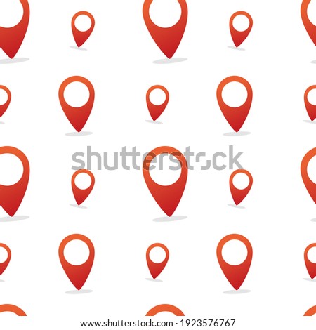 Map Marker Emoji Pattern. Point Node Location Seamless Background Symbols. Silhouette Emoticon Mapbox Navigation Vector.