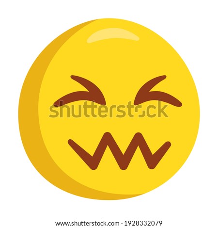 Confounded Face Emoji Icon Illustration. Quivering Mouth Vector Symbol Emoticon Design.