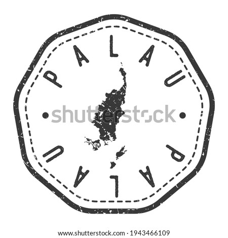 Palau Map Stamp Retro Postmark. Silhouette Postal Passport. Seal Round Vector Icon. Badge Vintage Postage Design.