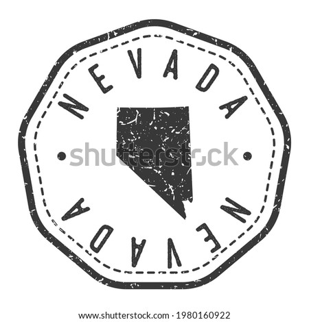 Nevada, USA Map Stamp Retro Postmark. Silhouette Postal Passport. Seal Round Vector Icon. Badge Vintage Postage Design.