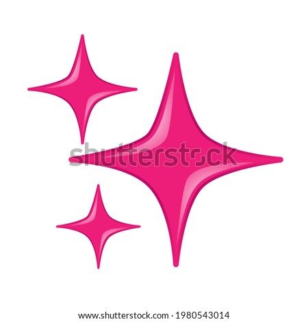 Pink Sparkles Emoji Icon Illustration. Stars Vector Symbol Emoticon Design Vector.