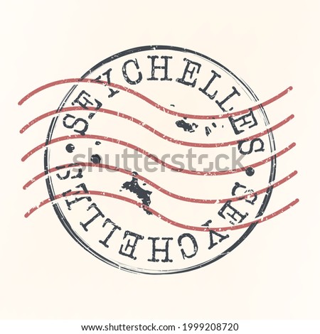 Seychelles Stamp Map Postal. Silhouette Seal Roads and Streets. Passport Round Design. Vector Icon. Design Retro Travel National Symbol.
