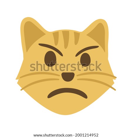 Pouting Cat Sign Emoji Icon Illustration. Animal Vector Symbol Emoticon Design Clip Art Sign Comic Style.