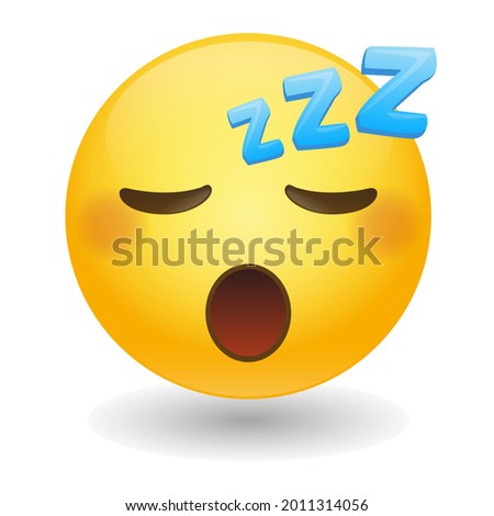 Sleeping Face Emoji Icon Illustration. Sleep Night Vector Symbol Emoticon Design Vector.
