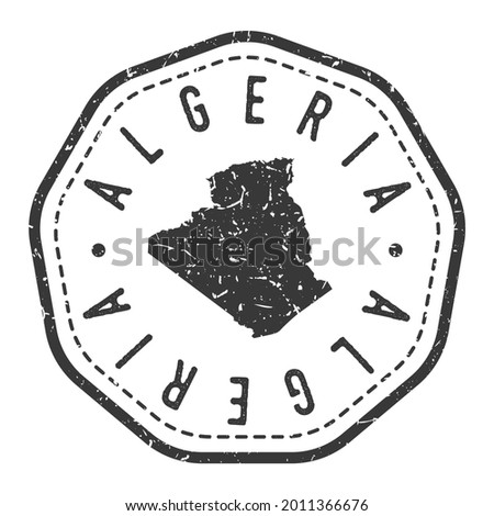 Algeria Map Stamp Retro Postmark. Silhouette Postal Passport. Seal Round Vector Icon. Badge Vintage Postage Design.