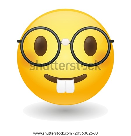Nerd Emoji Icon Illustration Sign. Geek Vector Symbol Emoticon Design Vector Clip Art.