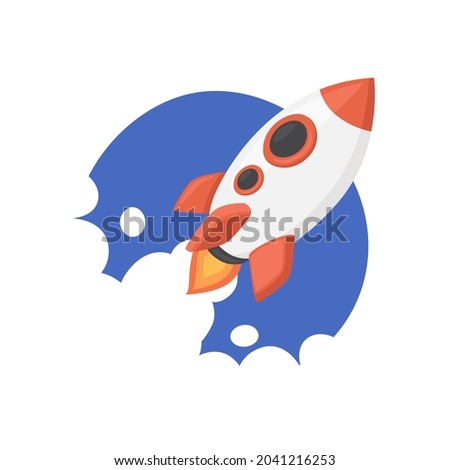 Rocket Launch Emoji Icon Illustration. Go to the Moon Vector Symbol Emoticon Design Doodle Vector.