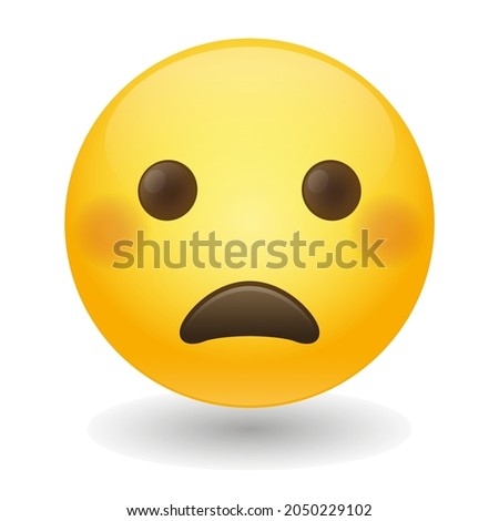 Frowning Face with Open Mouth Emoji Icon Illustration Sign. Yawning Vector Symbol Emoticon Design Vector Clip Art.