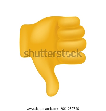 Thumbs Down Hand Emoji Icon Illustration Sign. Human Gesture Vector Symbol Emoticon Design Vector Clip Art.