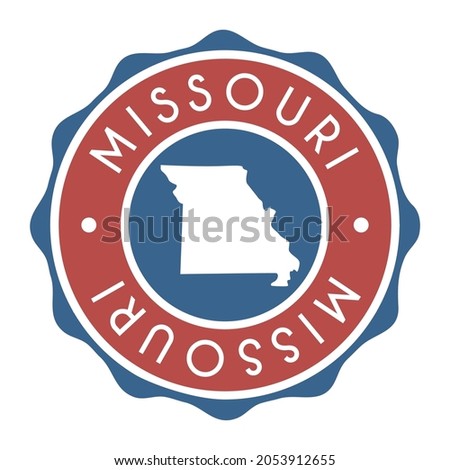 Missouri, USA Badge Map Vector Seal Vector Sign. National Symbol Country Stamp Design Icon Label. 