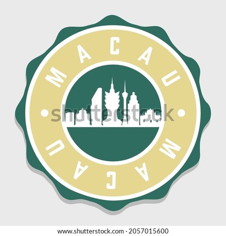 Macao Badge City Vector Seal. National Symbol Skyline Stamp Design Icon Label. 