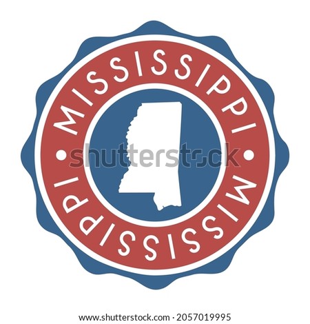 Mississippi, USA Badge Map Vector Seal Vector Sign. National Symbol Country Stamp Design Icon Label. 