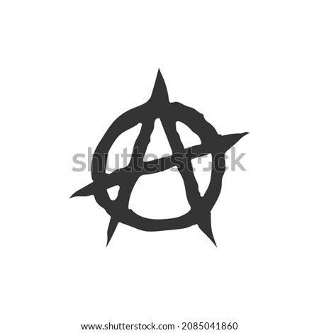 Anarchy Icon Silhouette Illustration. Anti Social Protest Vector Graphic Pictogram Symbol Clip Art. Doodle Sketch Black Sign.